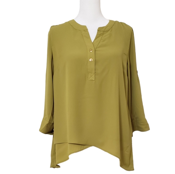 Catherine Malandrino Tops - Catherine Malandrino Green Blouse       3/4 Sleeve Size S